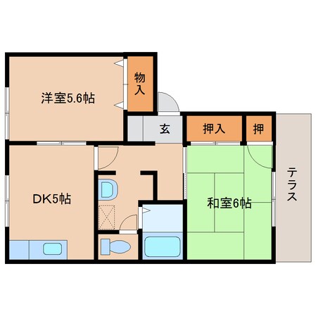 岡寺駅 徒歩5分 1階の物件間取画像